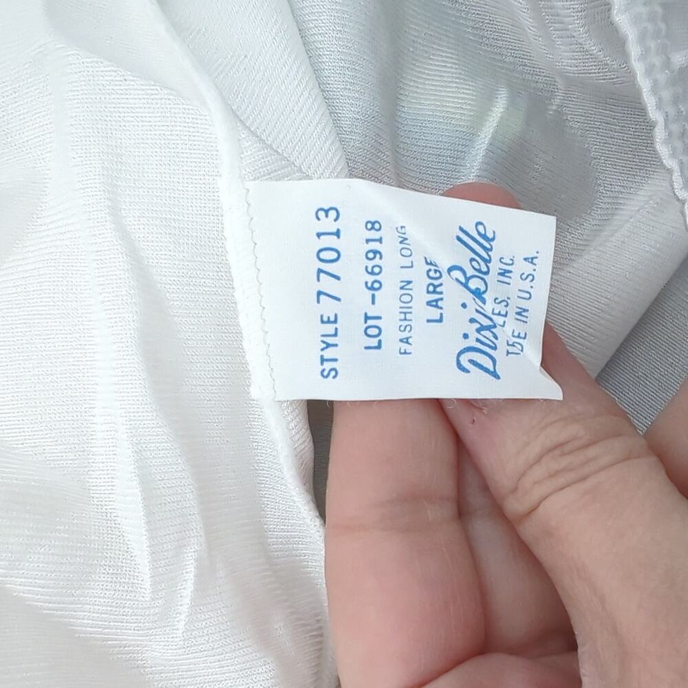 Vintage Women's‎ Pettiskirt Slip White Dixie Belle Lace Full Length Midi USA L - Picture 3 of 7